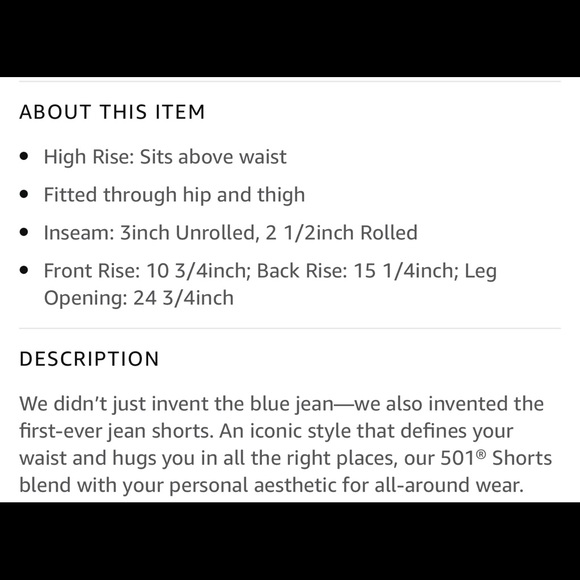 NWT Levi’s 501 high rise shorts - Picture 5 of 5